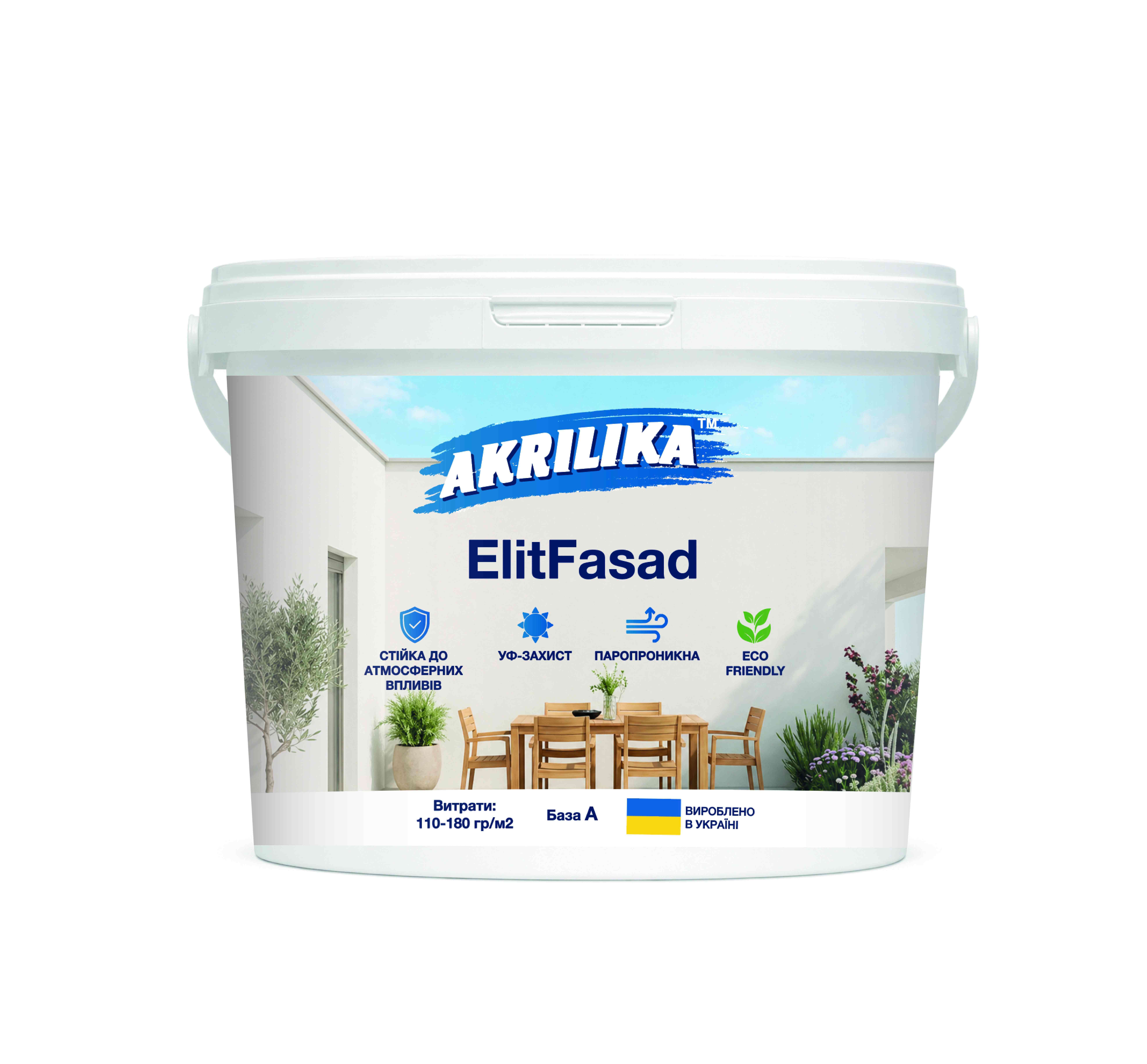 Фарба для зовнішніх робіт ElitFasad Akrilika 14 кг